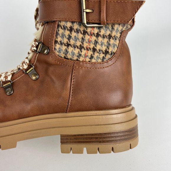 Circus Sam Edelman Womens Gretchen Brown Shearling Hiker Boot Fuzzy size 10 - Picture 13 of 15